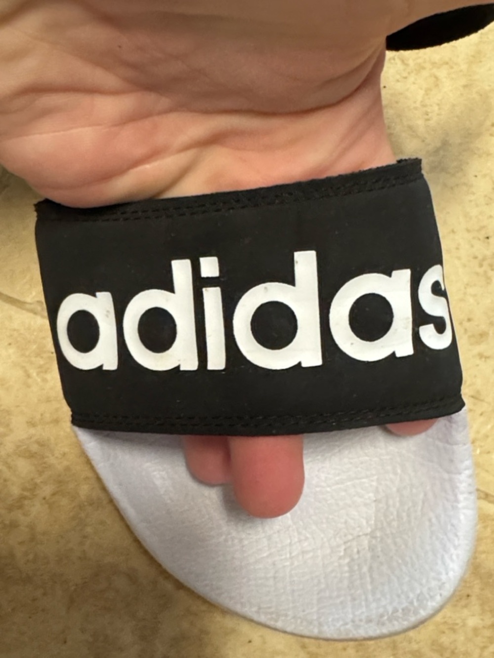 Adidas F35416 Unisex Men's 8 / Women's 9 Black/White Adilette Sandal - Picture 6 of 8